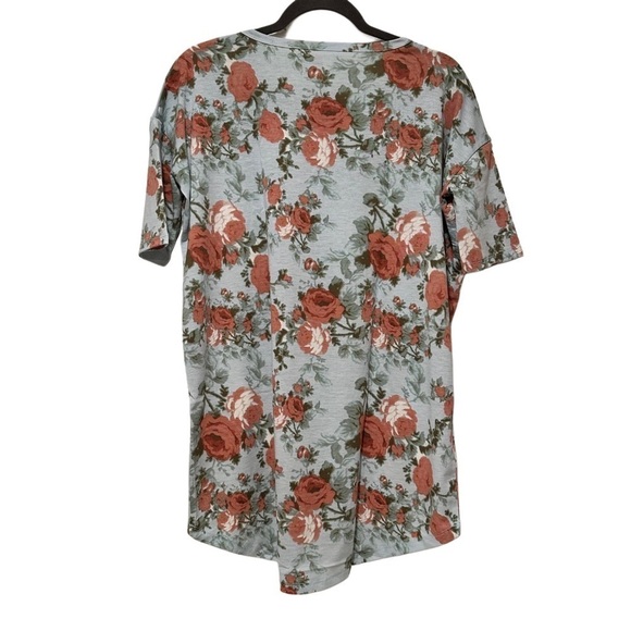 LulaRoe Irma Tunic Short Sleeve Rose Soft Light Blue White Red XXS-XS 00-0 - Picture 5 of 13